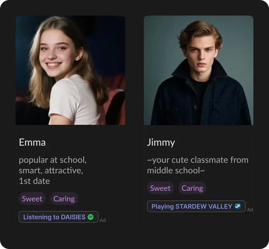 Ad based on user interaction.